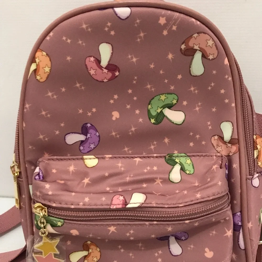 Like Dreams Mushroom Print Backpack - Pink